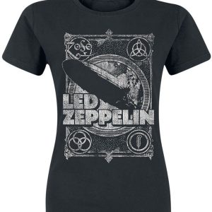 Band Shirts Led Zeppelin Vintage Girly T-Shirt Zwart