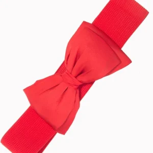 Banned Maria Bow Retro 50's Elastische Riem Rood