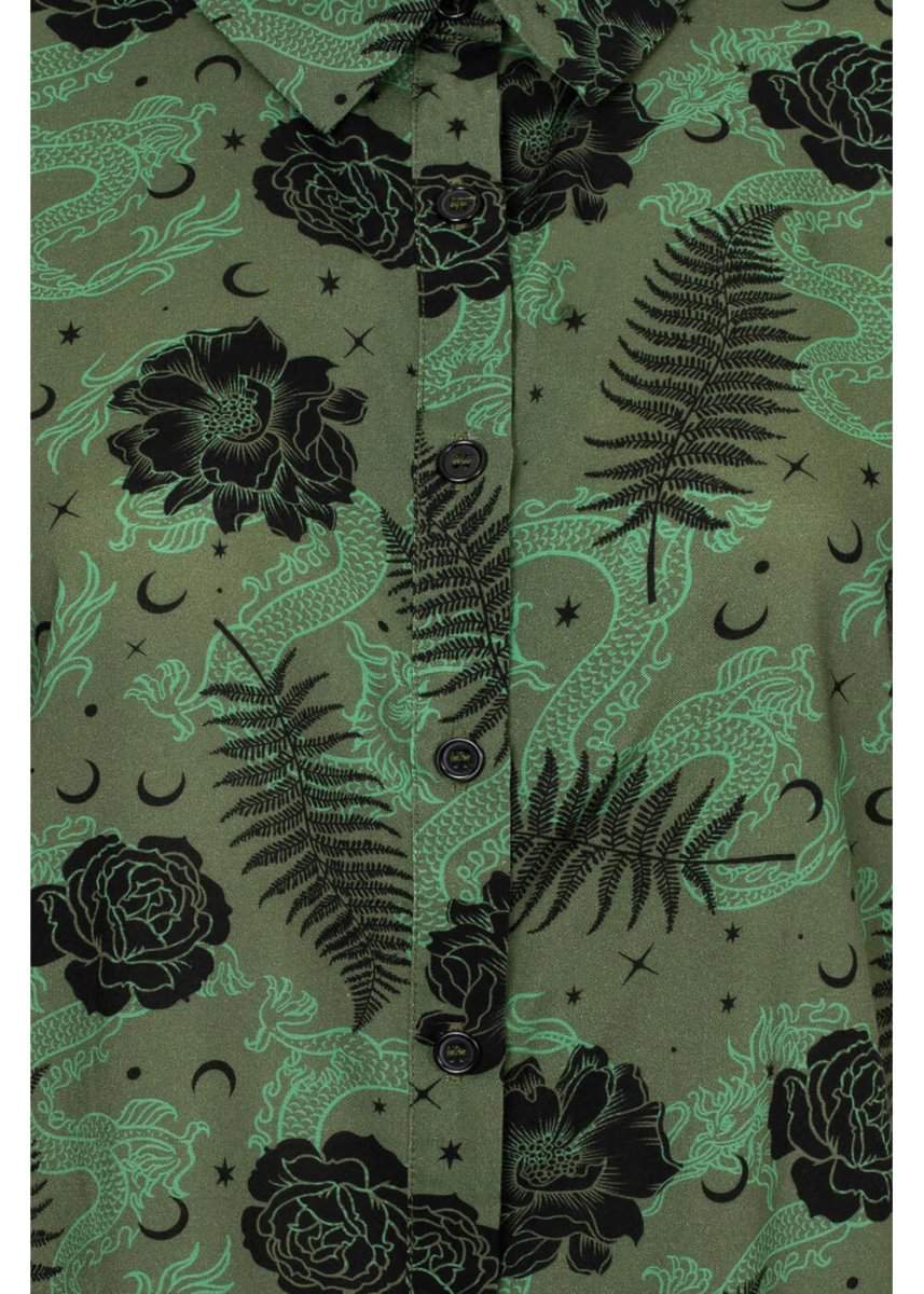Hell Bunny Georgia Shirt Groen - Billede 4