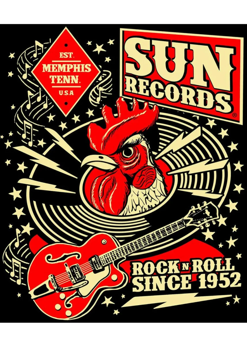 Steady Clothing Heren Sun Records Hop T-Shirt Zwart - Billede 3
